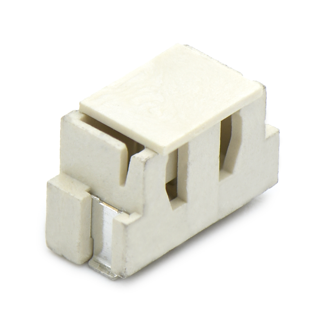 Pitch2.50mm 180º 单排立贴 Wafer 带吸附盖 3Pin 米黄色 镀亮锡