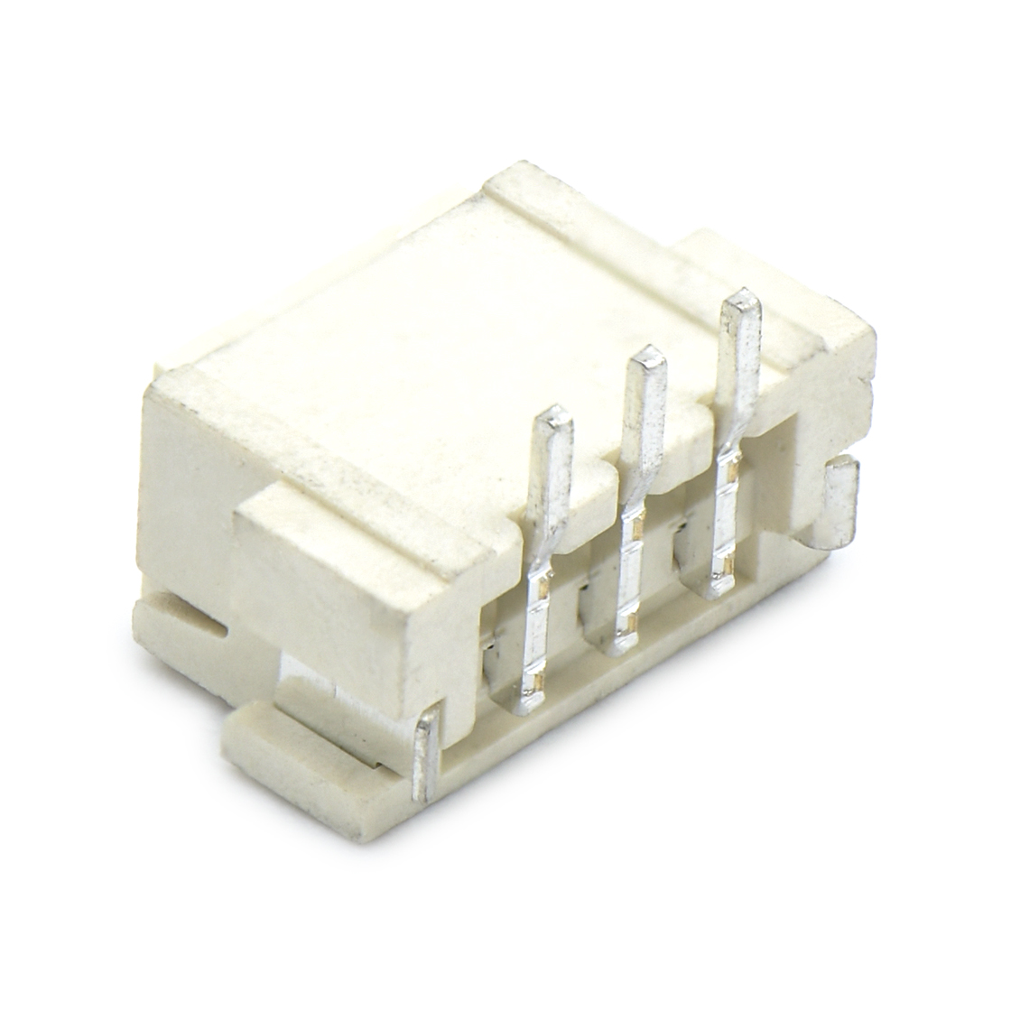 Pitch2.50mm 180º 单排立贴 Wafer 带吸附盖 3Pin 米黄色 镀亮锡