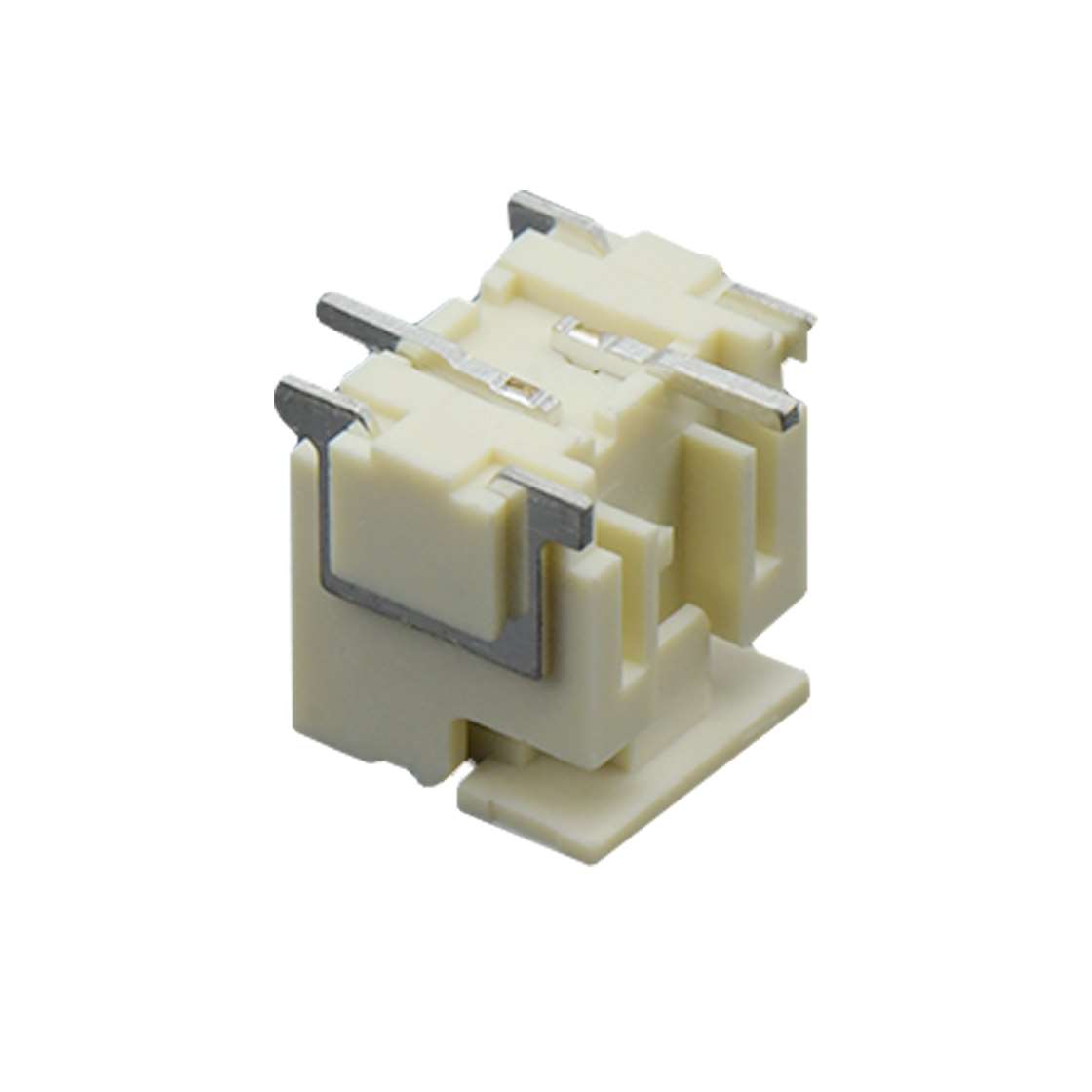 Pitch 2.50mm 180° 单排立贴带扣 带吸附盖 Wafer卷装 2Pin 本色 镀雾锡
