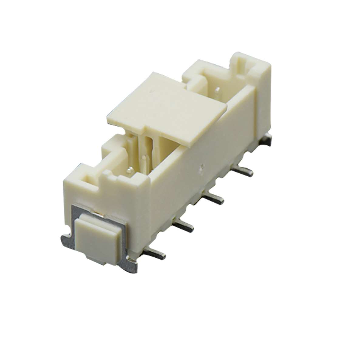 Pitch 2.50mm 180° 单排立贴带扣 带吸附盖 Wafer卷装 8Pin 本色 镀雾锡