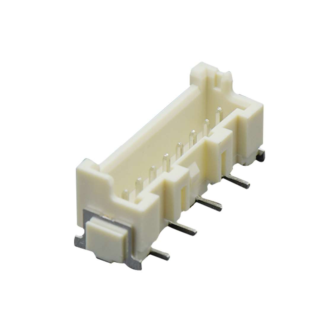 Pitch 2.50mm 180° 单排立贴带扣 带吸附盖 Wafer卷装 8Pin 本色 镀雾锡