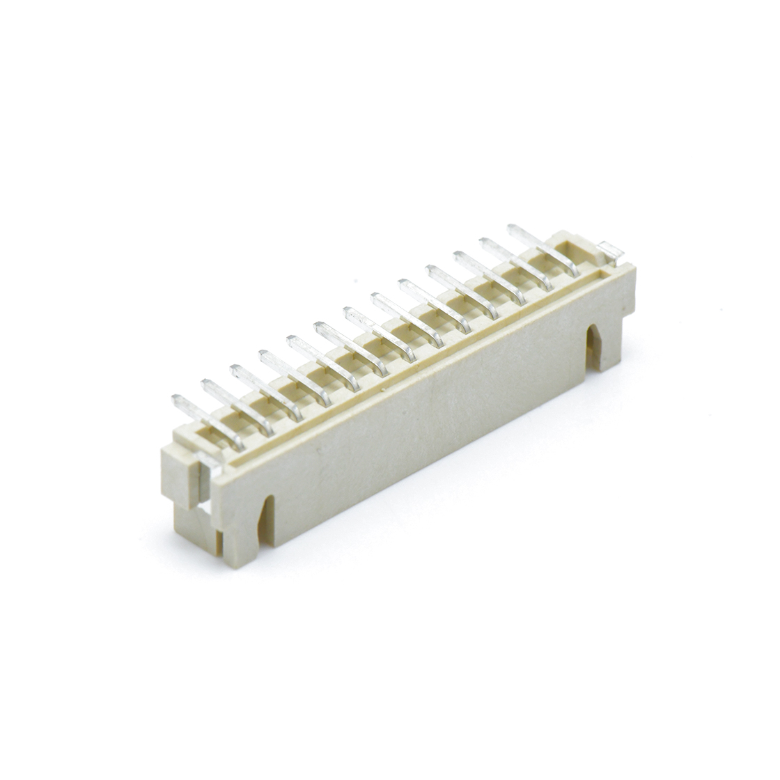 Pitch2.50mm 180° 单排立贴 Wafer带吸附盖 LCP 无卤 13Pin 本色 LCP,94V-0 Brass