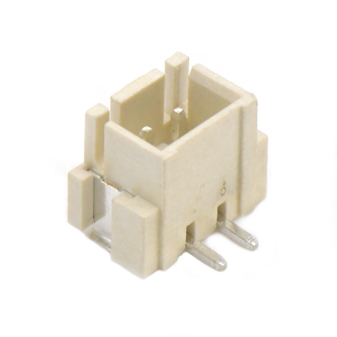 Pitch2.50mm 180°单排立贴 无卤Wafer 2Pin 本色 镀亮锡