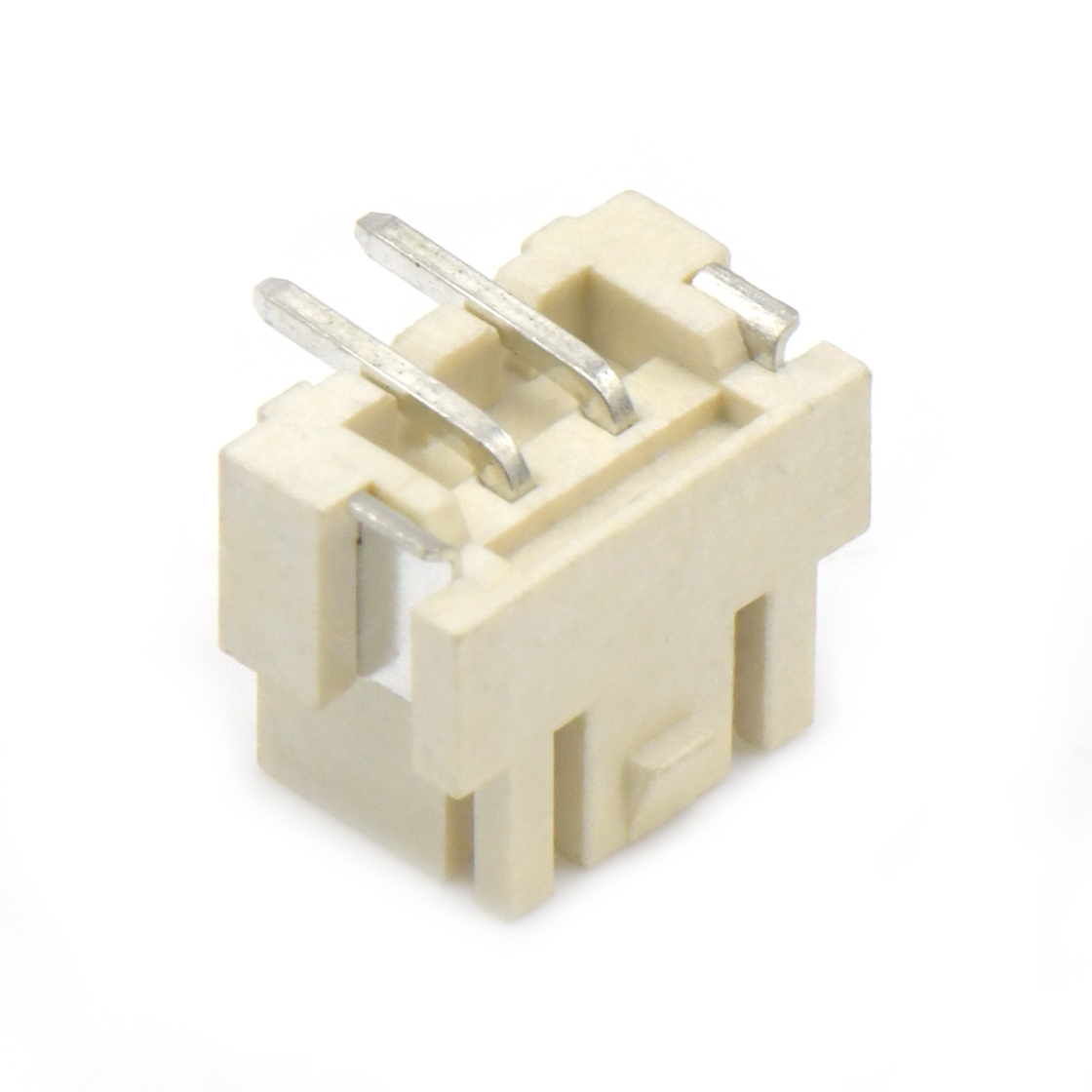 Pitch2.50mm 180°单排立贴 无卤Wafer 2Pin 本色 镀亮锡