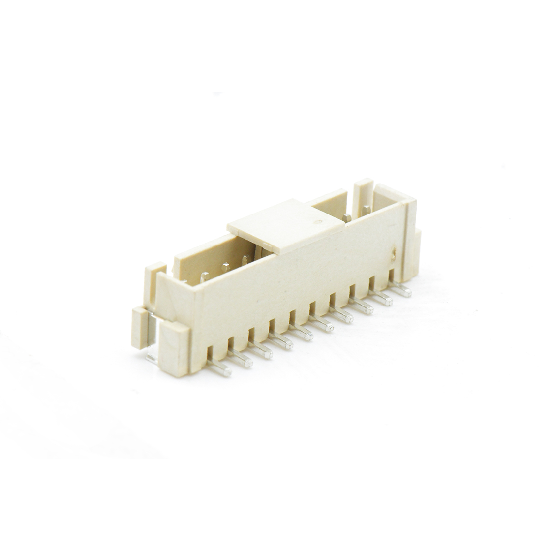 Pitch2.50mm 180°单排立贴 无卤Wafer 10Pin 本色 镀亮锡