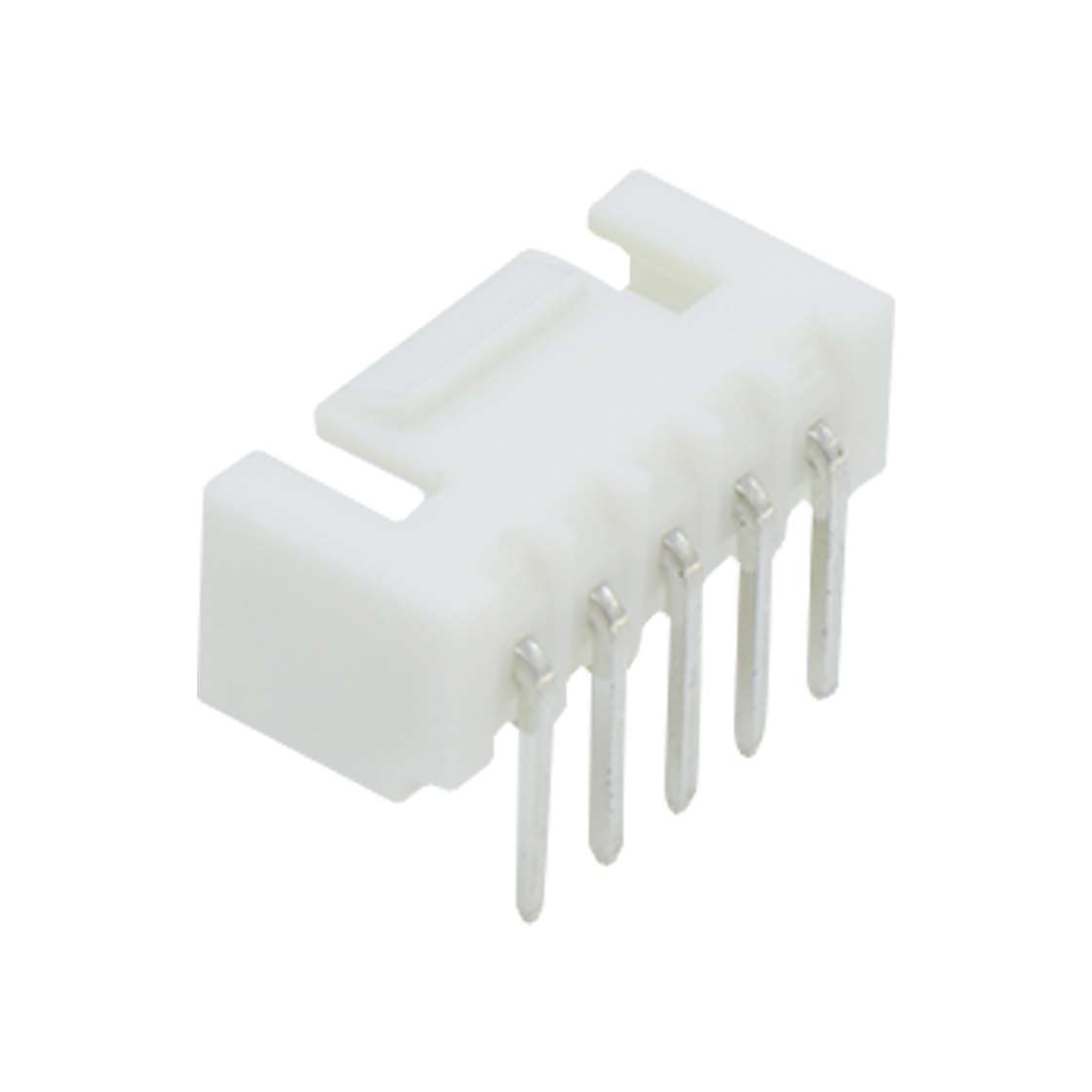 Pitch2.50mm 90°单排卧插带扣Wafer 5Pin 本色 镀亮锡