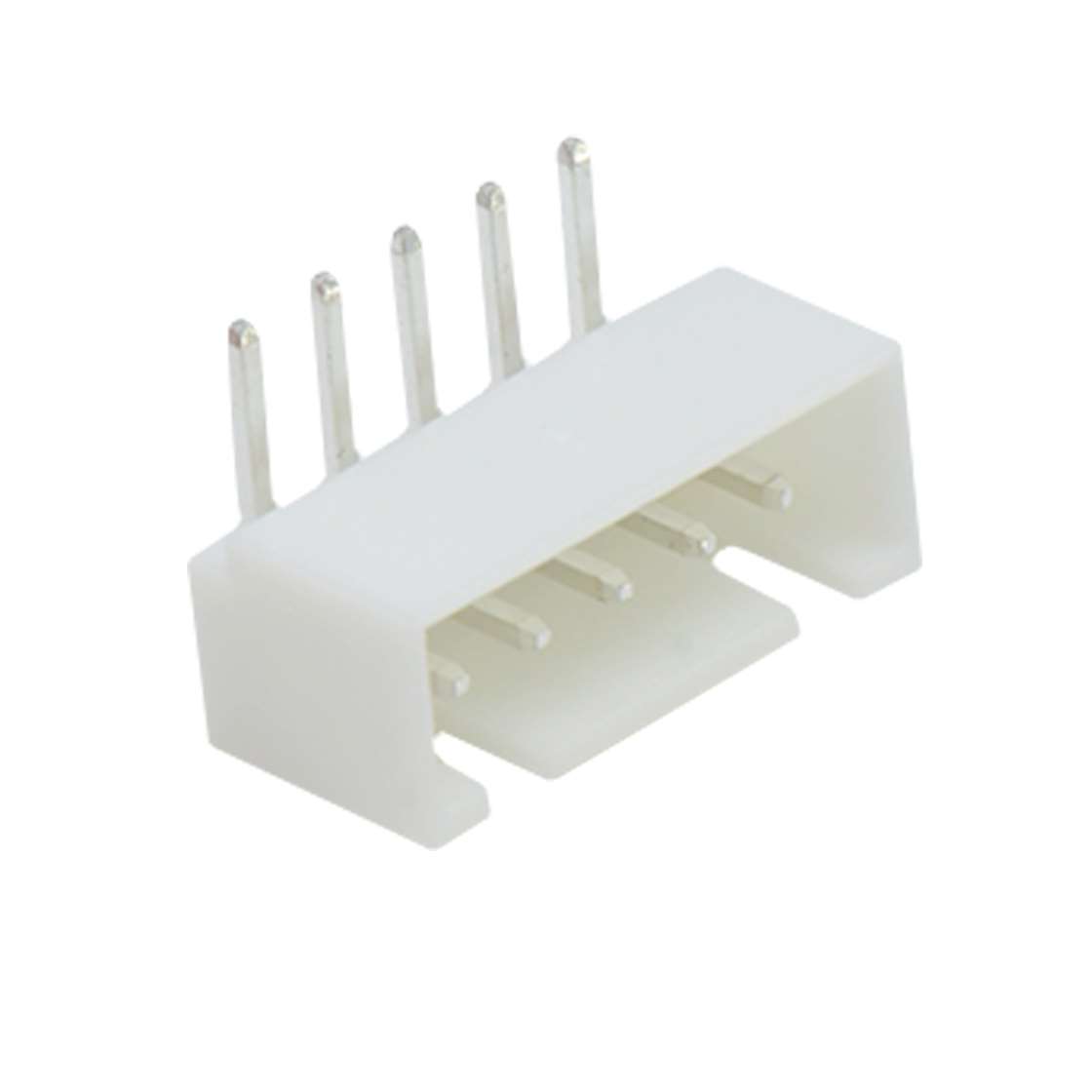 Pitch2.50mm 90°单排卧插带扣Wafer 5Pin 本色 镀亮锡