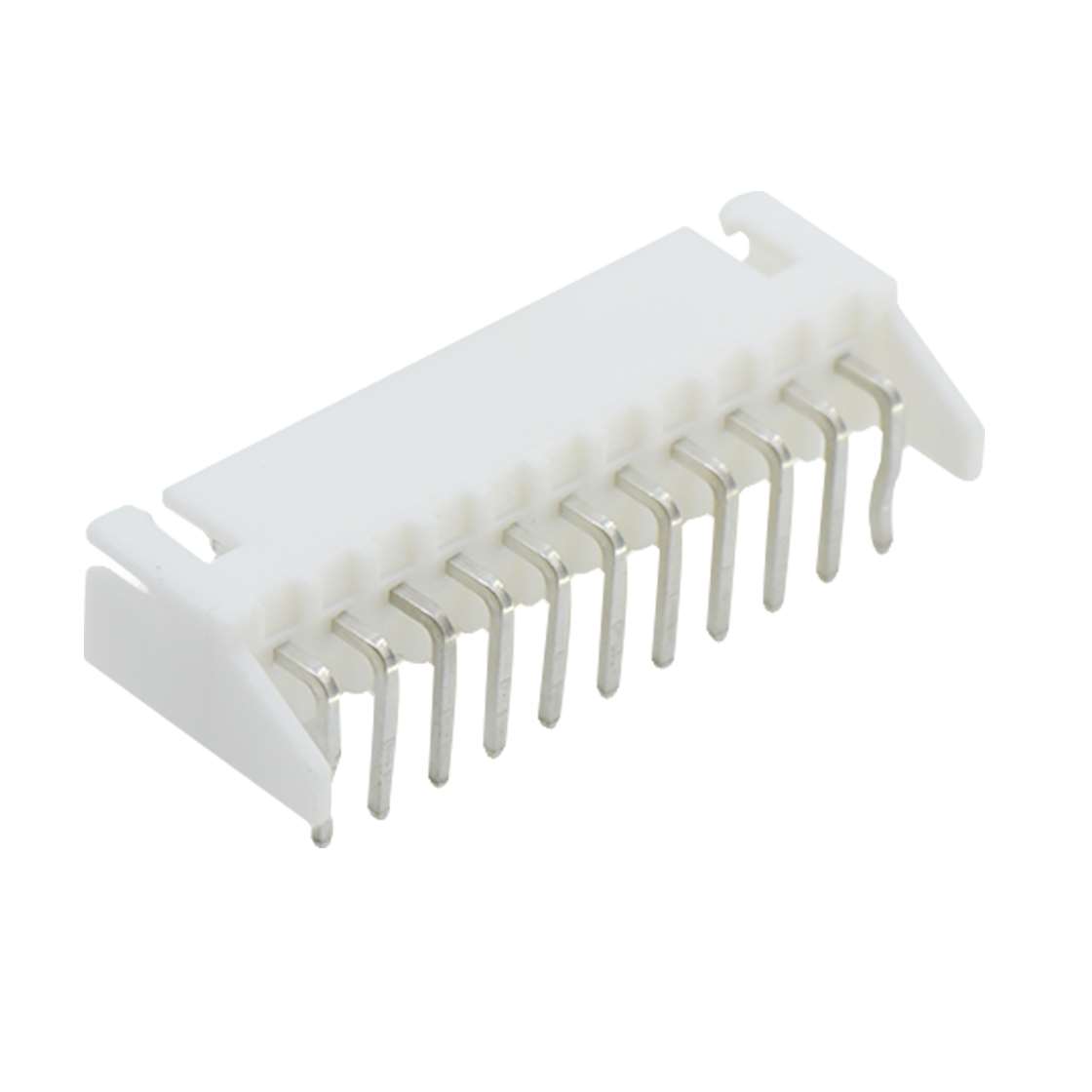 Pitch 2.50mm 90° WAFER 带定位 高弯 打K 11Pin 白色 PA66, UL94V-0 亮锡
