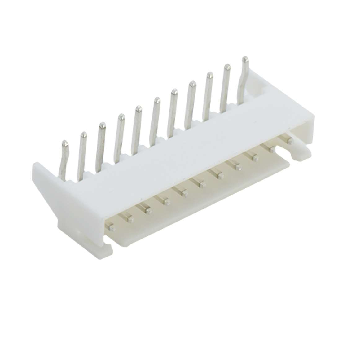 Pitch 2.50mm 90° WAFER 带定位 高弯 打K 11Pin 白色 PA66, UL94V-0 亮锡