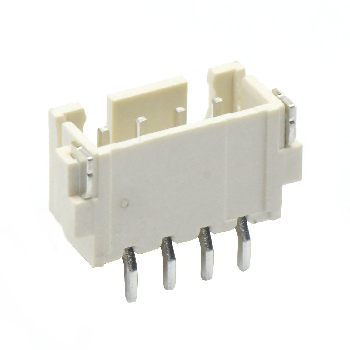 Pitch2.50mm 90°单排卧贴 Wafer 4Pin 米黄色 镀亮锡
