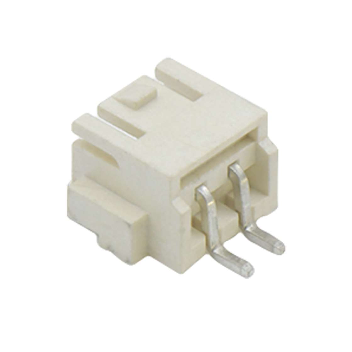 Pitch2.50mm 90°单排卧贴 无卤Wafer 2Pin 本色 镀亮锡