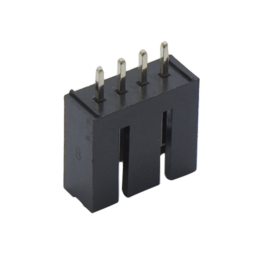 Pitch 2.54mm 180°DIP 立插带扣 Wafer LCP 4Pin 黑色 镀全金15u"
