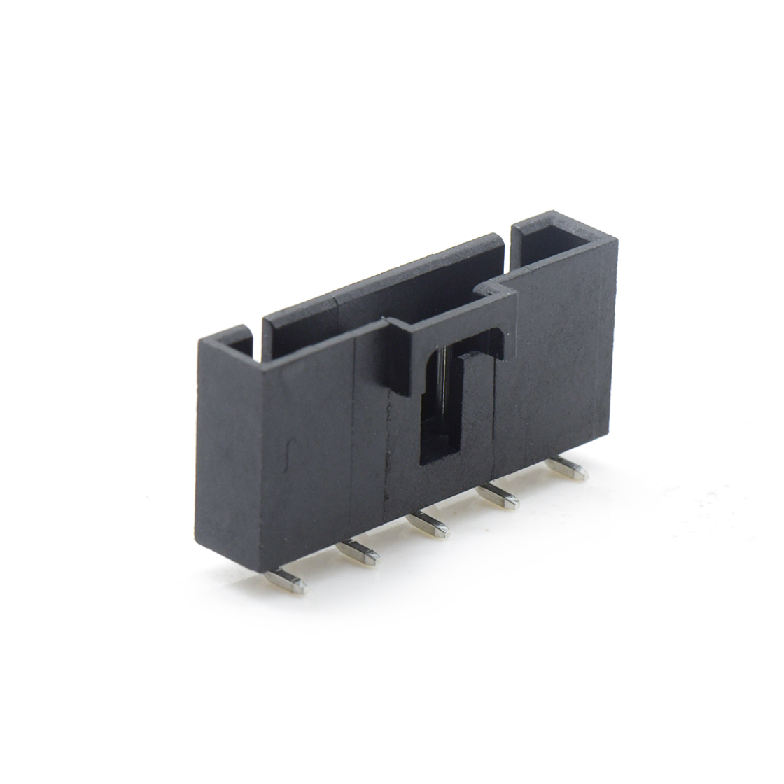 Pitch 2.54mm 180° 立贴带扣 Wafer LCP无卤 9Pin 黑色 镀全金Gold Flash
