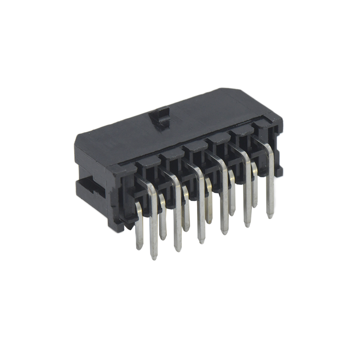 Pitch 3.00mm 90º双排带塑胶定位柱DIP型 Wafer 2X6pin 黑色 镀亮锡