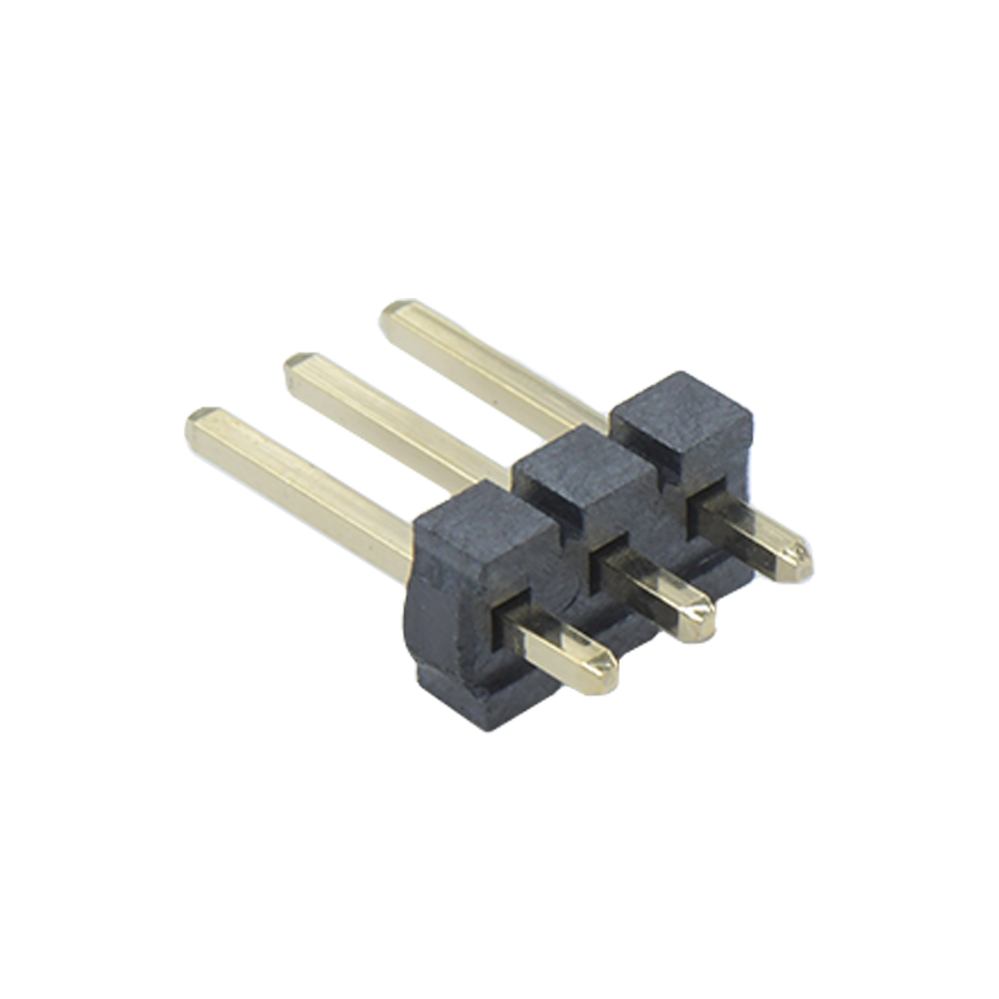 Pitch 3.96mm 180° 单排 DIP 排针 3Pin 黑色 LCP 镀雾锡