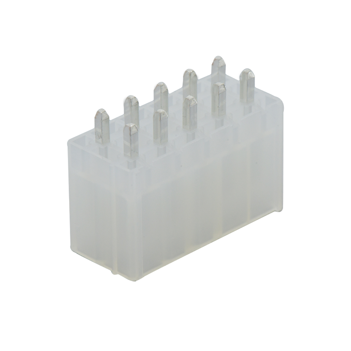 Pitch 4.2mm 双排 180°DIP Wafer 实心针 2X5Pin 本色 亮锡