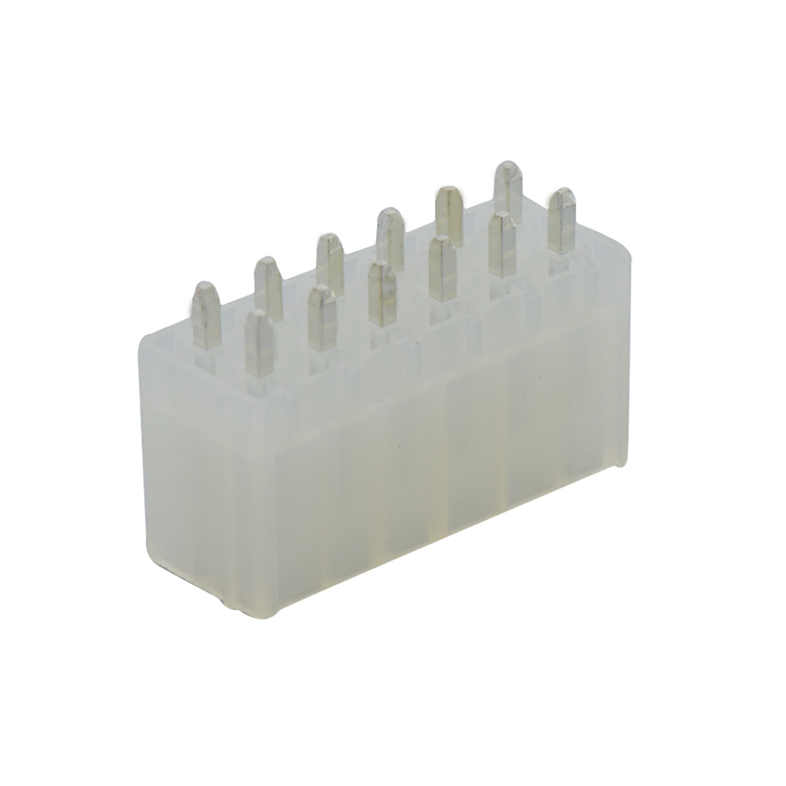 Pitch 4.2mm 双排 180°DIP Wafer 实心针 2X6Pin 本色 亮锡