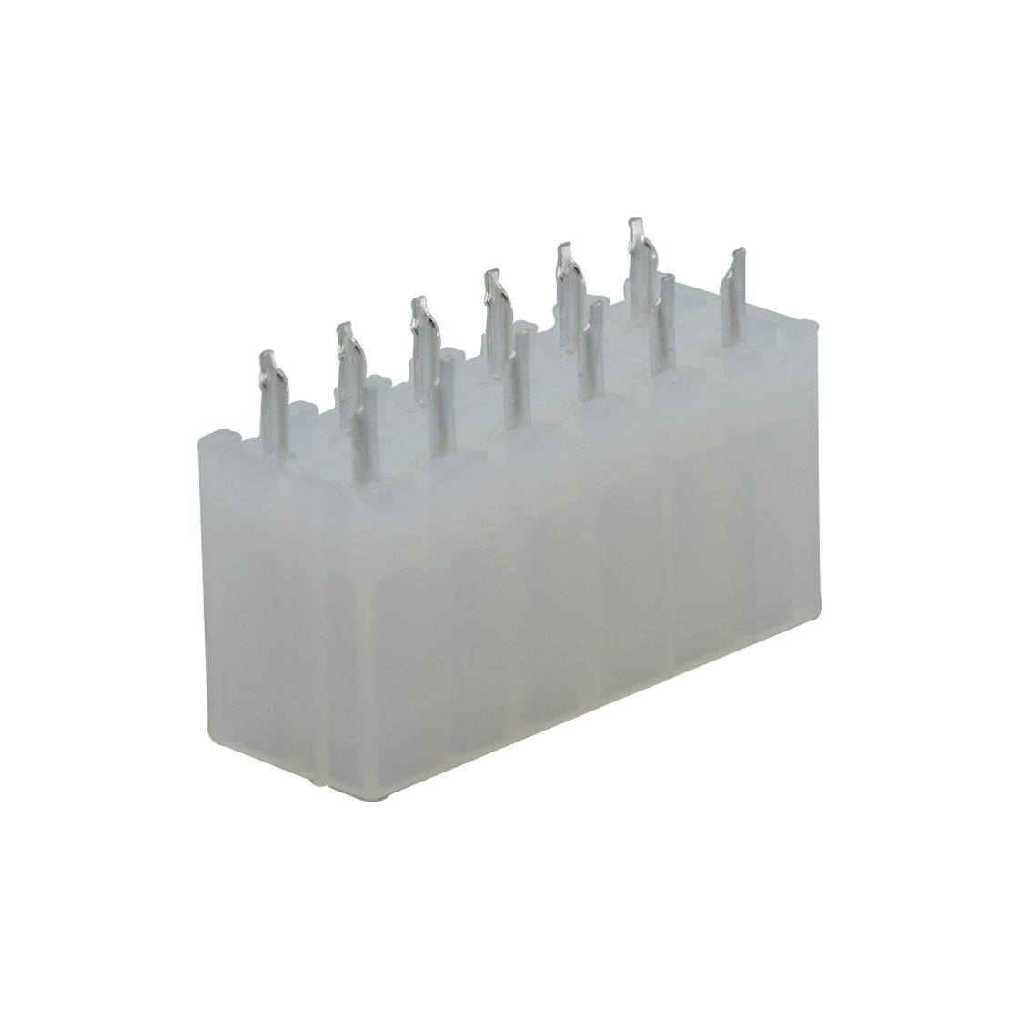 Pitch 4.2mm 双排 180°DIP Wafer 空心针 2X6Pin PA66,94V-2 本色(透明) 亮锡