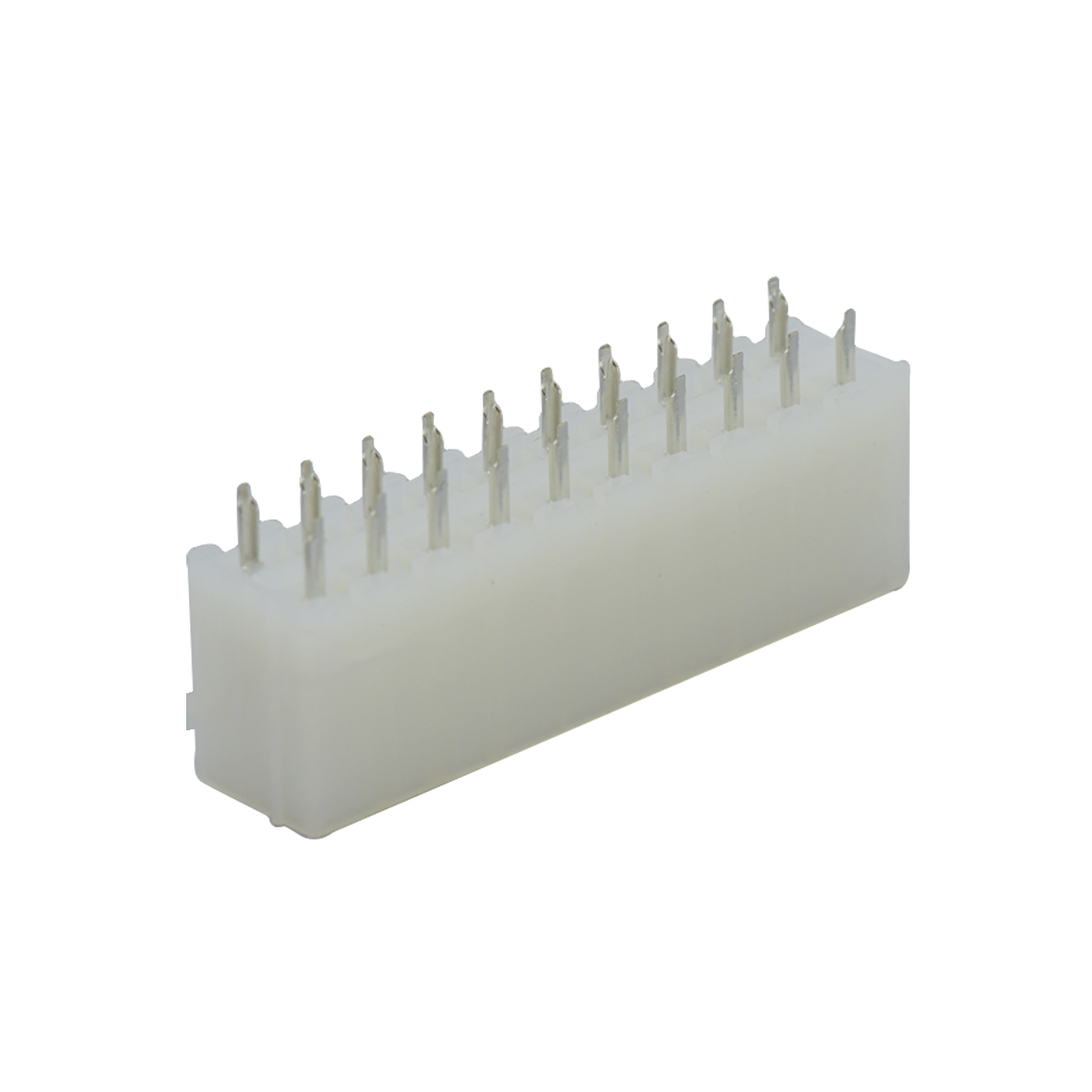 Pitch 4.2mm 双排 180°DIP Wafer 空心针 2X10Pin PA66,94V-2 本色(透明) 亮锡