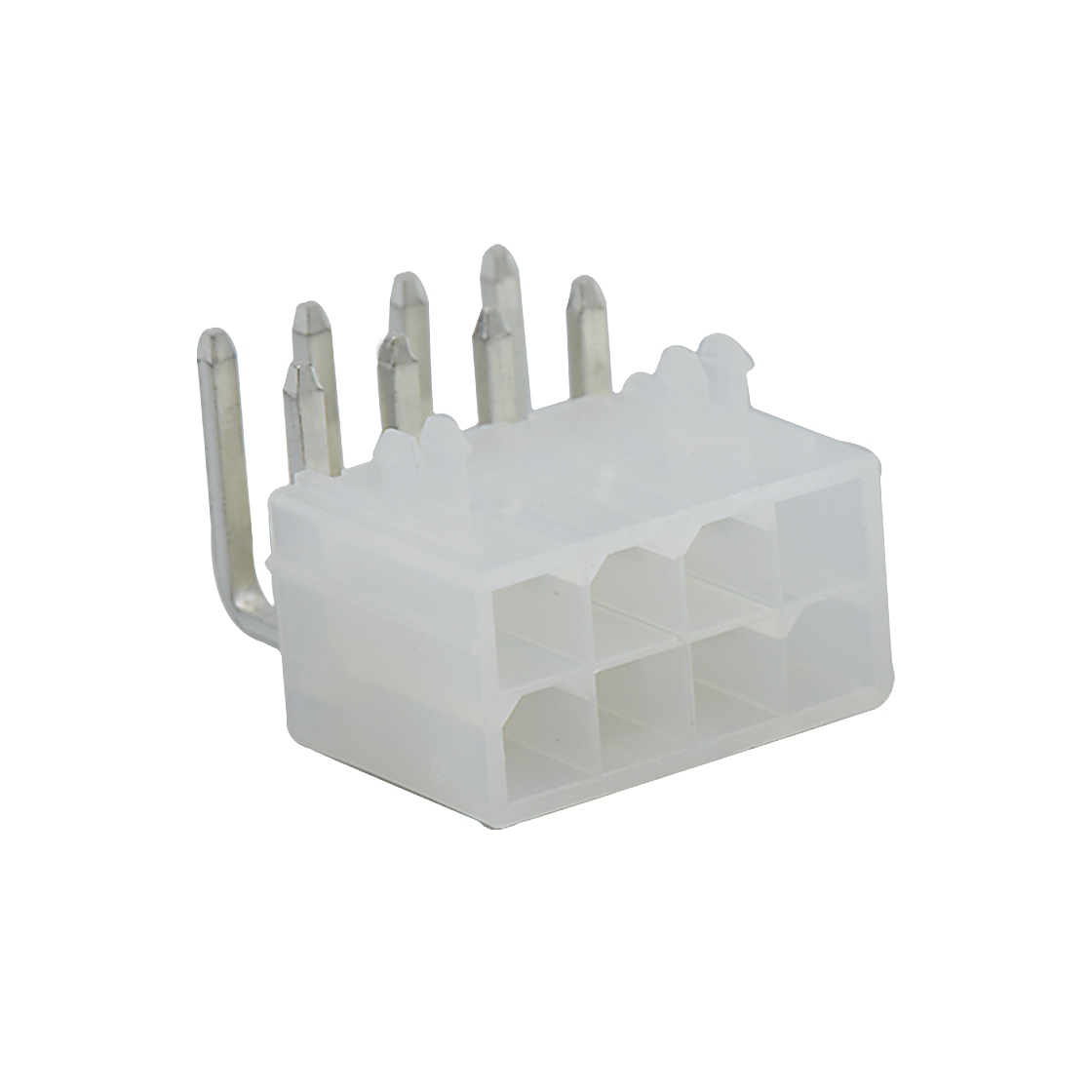 Pitch 4.2mm 双排 90°DIP Wafer 带定位柱 2X4Pin 本色 亮锡