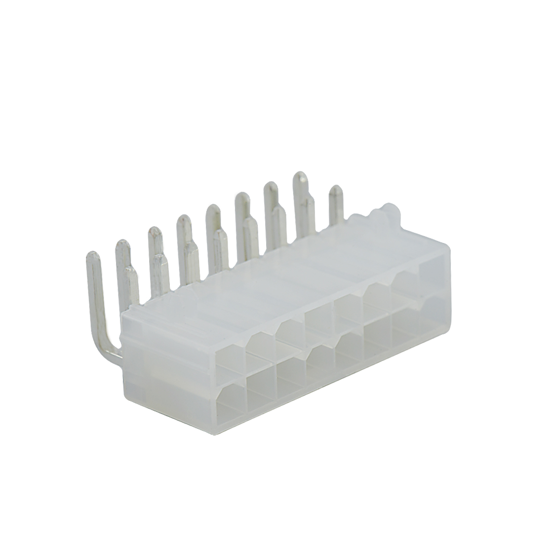 Pitch 4.2mm 双排 90°DIP Wafer 带定位柱 2X8Pin 本色 亮锡
