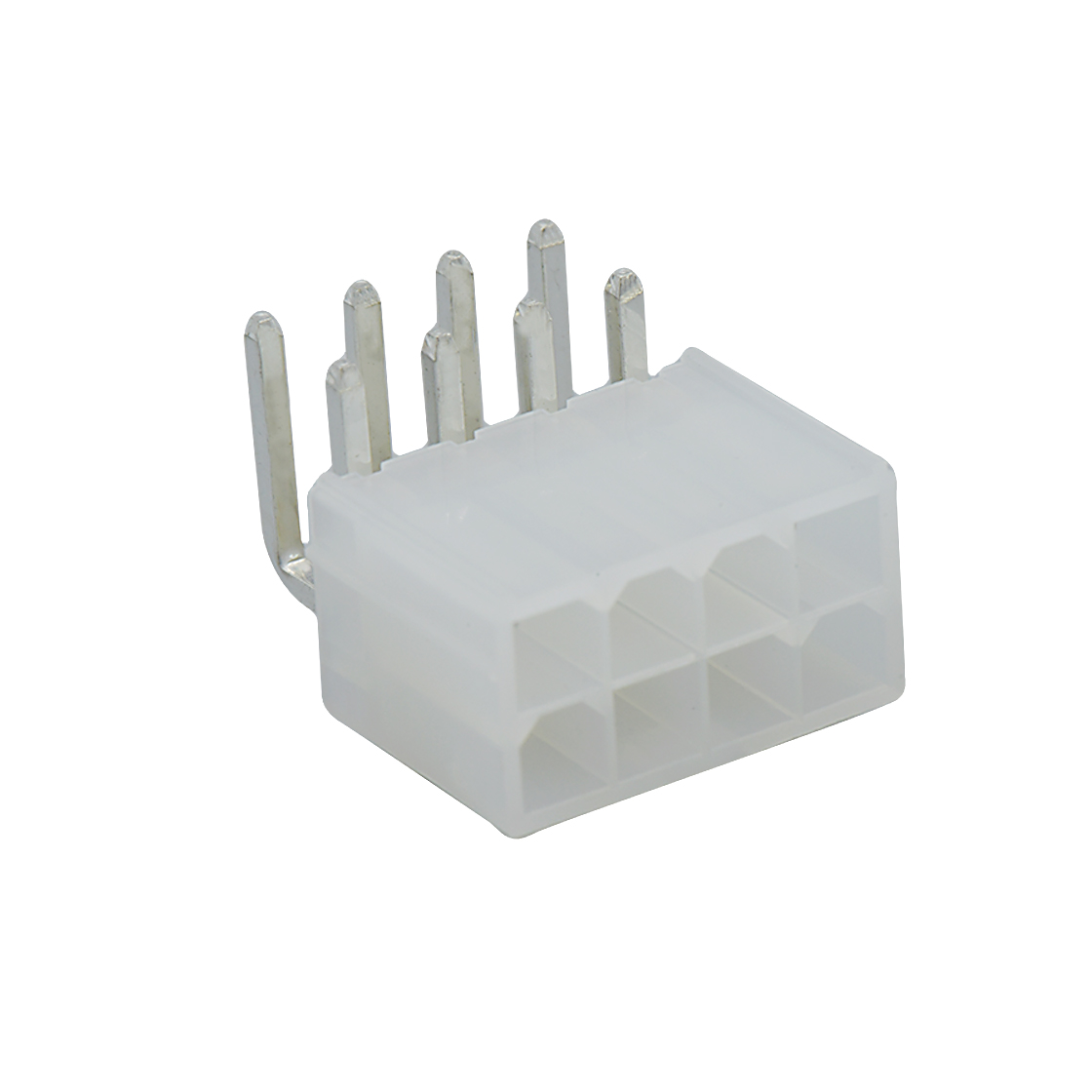 Pitch 4.2mm 双排 90°DIP Wafer 实心针 2X4Pin 本色 亮锡