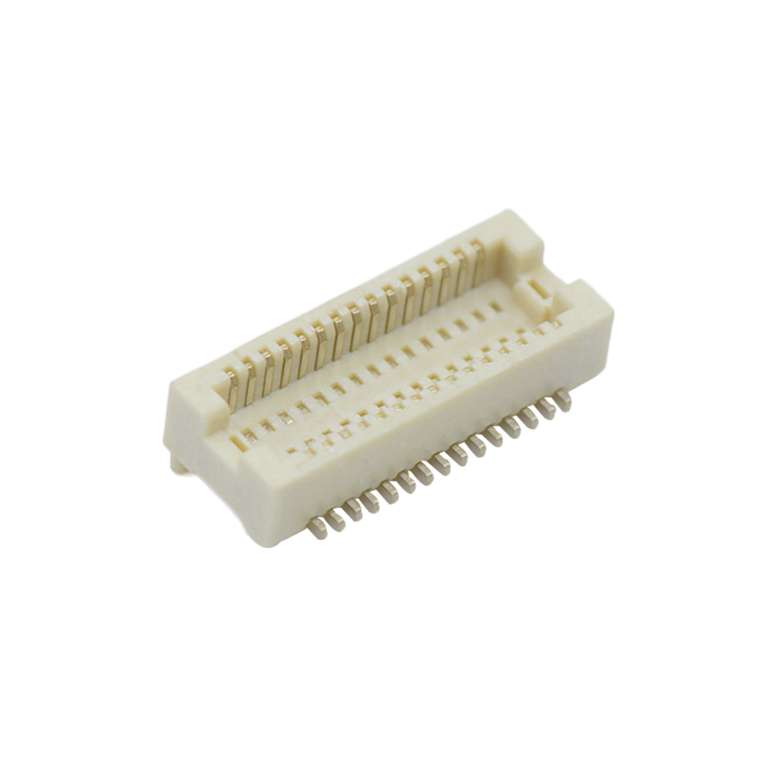 Board to Board Pitch0.5mm H2.1mm 双排立贴带柱母座 30Pin 白色 镀全金Gold flash