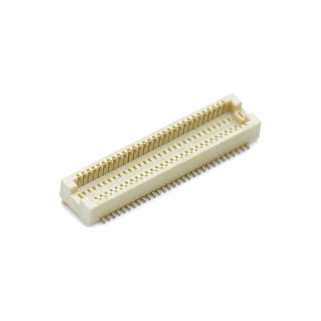 Board to Board Pitch0.5mm H2.1mm 双排立贴带柱母座 60Pin 白色 镀全金Gold flash