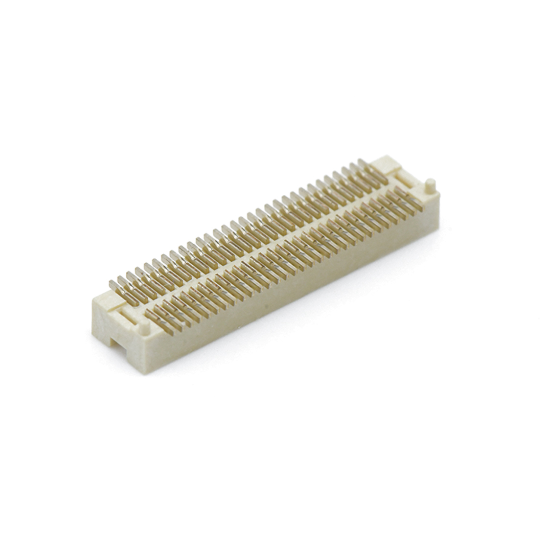 Board to Board Pitch0.5mm H2.1mm 双排立贴带柱母座 60Pin 白色 镀全金Gold flash