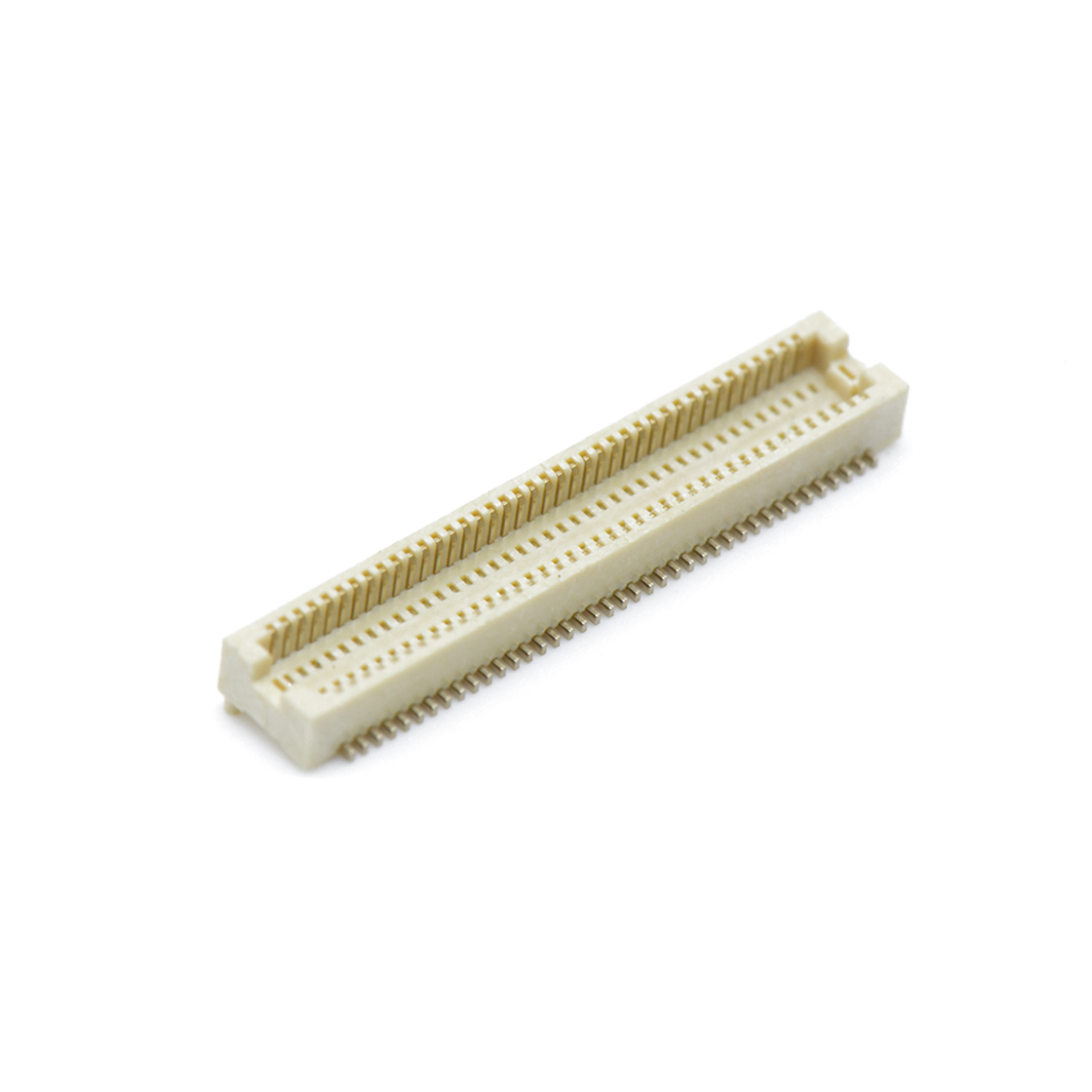 Board to Board Pitch0.5mm H2.1mm 双排立贴带柱母座 80Pin 白色 镀全金Gold flash