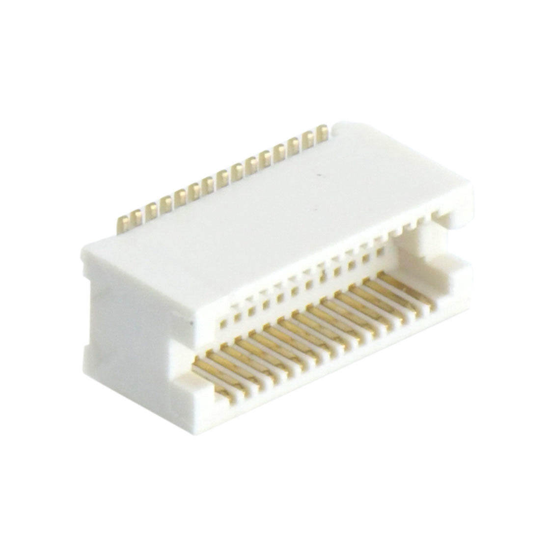 Board to Board Pitch0.5 单槽 H4.3 双排SMT型带柱母座 30Pin 白色 镀全金G/F