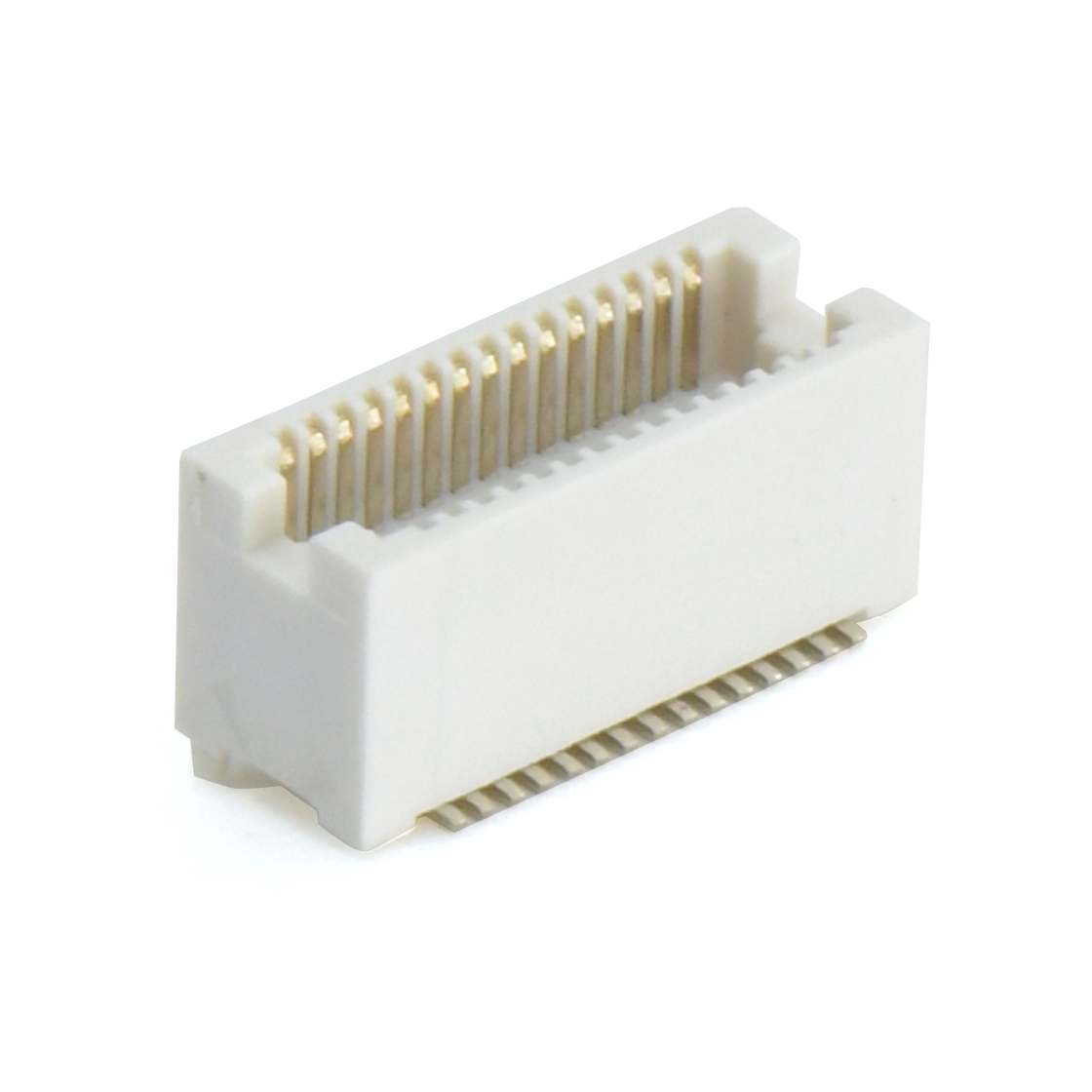 Board to Board Pitch0.5 单槽 H4.3 双排SMT型带柱母座 30Pin 白色 镀全金G/F