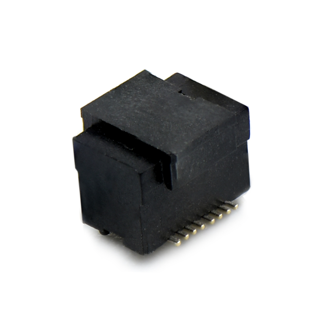 Board to Board Pitch0.5 H4.0mm双槽双排 SMT型母座 16Pin 黑色 Gold flash