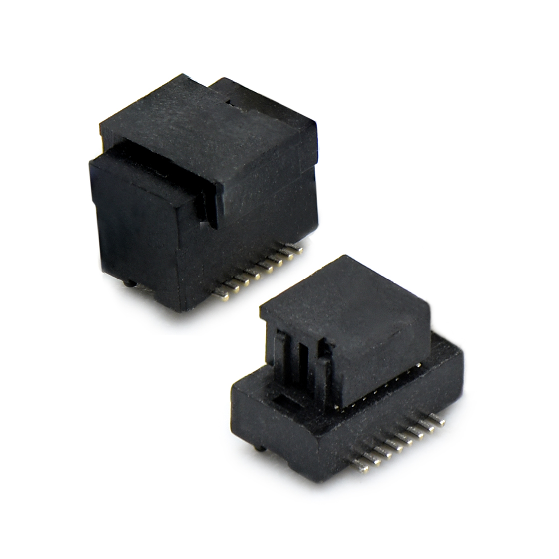 Board to Board Pitch0.5 H4.0mm双槽双排 SMT型母座 16Pin 黑色 Gold flash