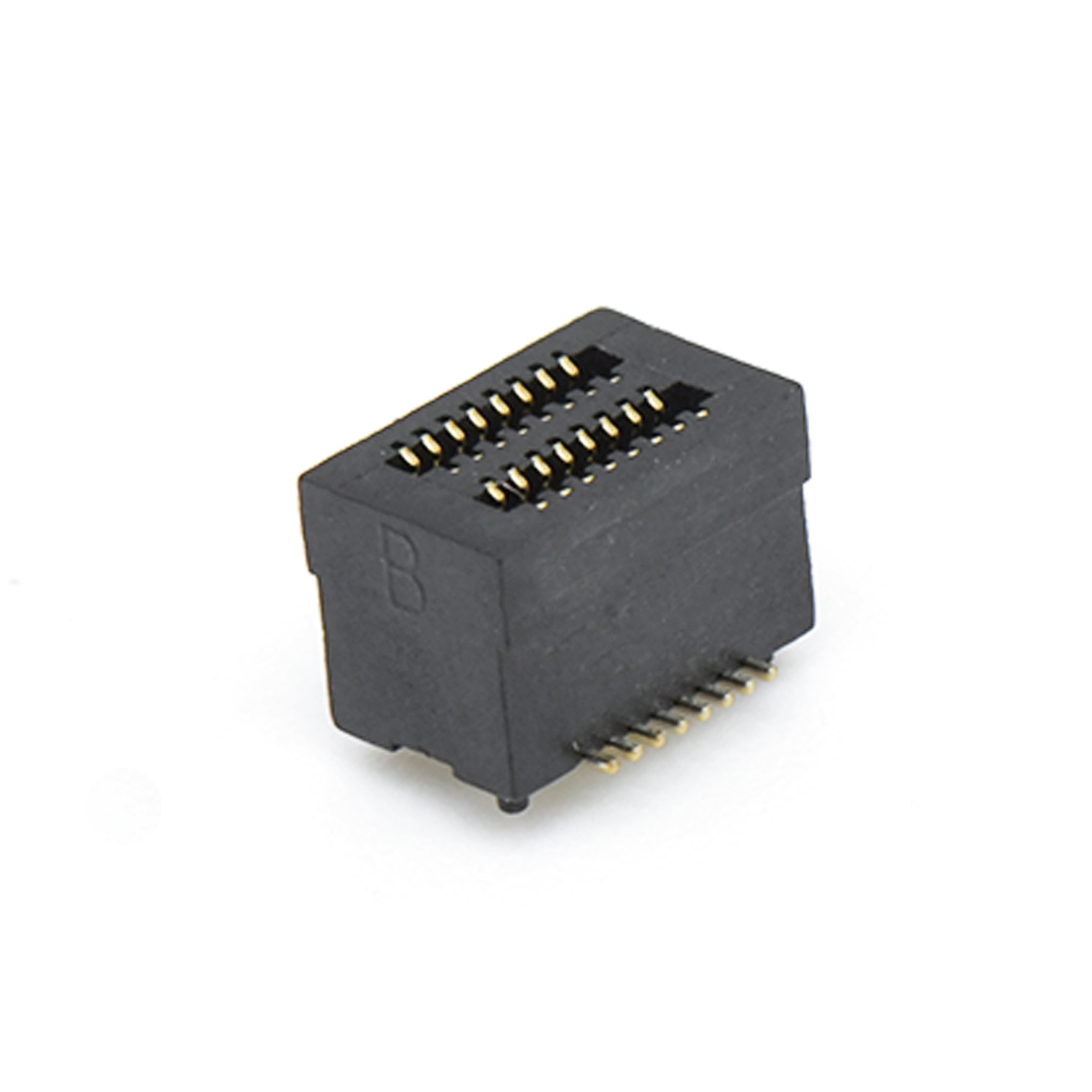Board to Board Pitch0.5 H4.5mm双槽双排 SMT型母座 16Pin 黑色 Gold flash