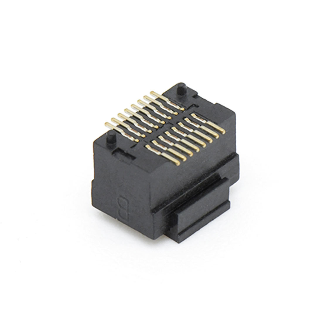 Board to Board Pitch0.5 H4.5mm双槽双排 SMT型母座 16Pin 黑色 Gold flash