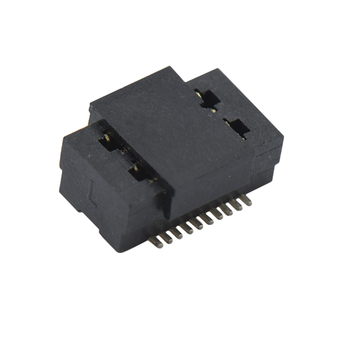 Board to Board Pitch0.5 H3.0mm双槽双排 SMT型母座 20Pin 黑色 Gold flash