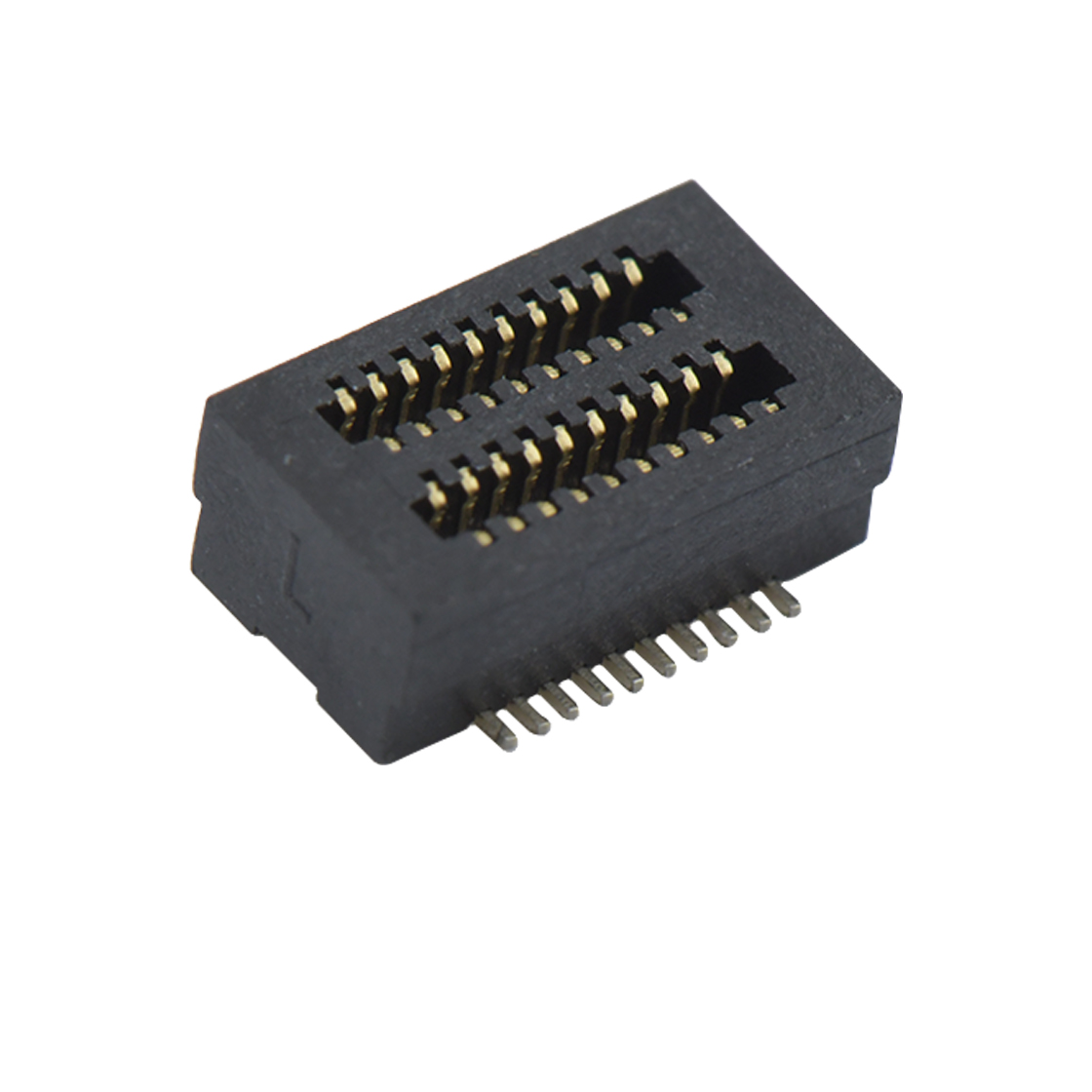 Board to Board Pitch0.5 H3.0mm双槽双排 SMT型母座 20Pin 黑色 Gold flash