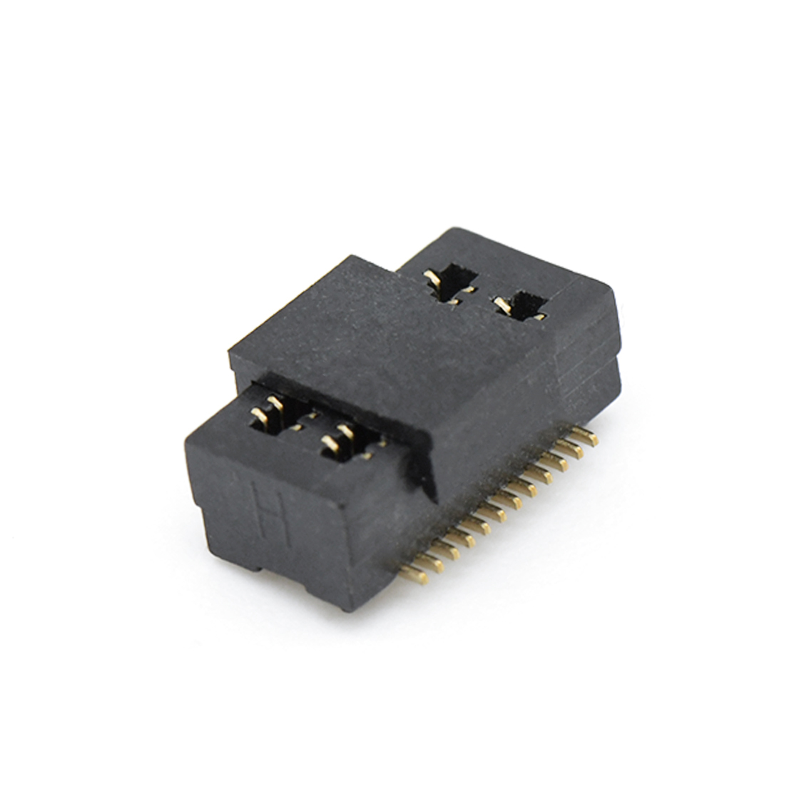 Board to Board Pitch0.5 H3.0mm双槽双排 SMT型母座 24Pin 黑色 Gold flash