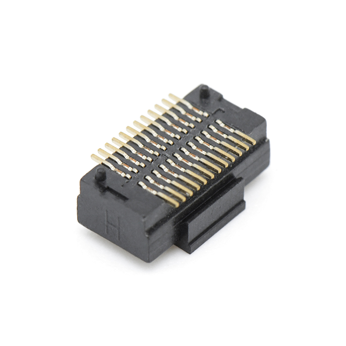Board to Board Pitch0.5 H3.0mm双槽双排 SMT型母座 24Pin 黑色 Gold flash