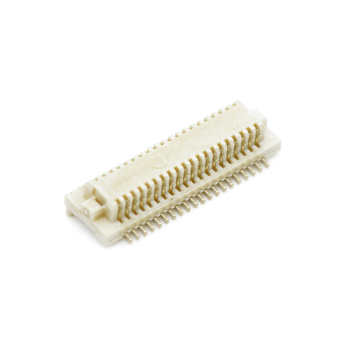 Board to Board Pitch0.5mm H2.1mm 双排立贴带柱公座 40Pin 白色 镀全金Gold flash