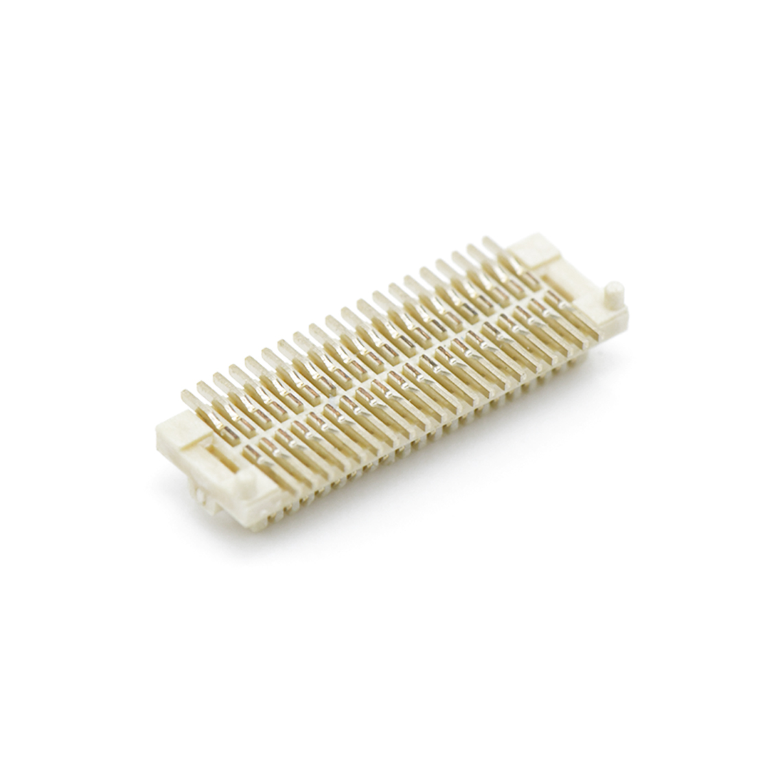 Board to Board Pitch0.5mm H2.1mm 双排立贴带柱公座 40Pin 白色 镀全金Gold flash