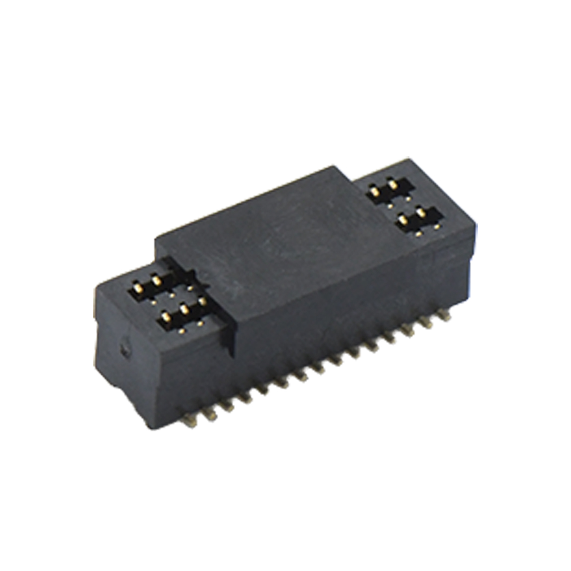 Board to Board Pitch0.8 双槽 H4.0 双排SMT型带柱母座 30Pin 黑色 Gold flash