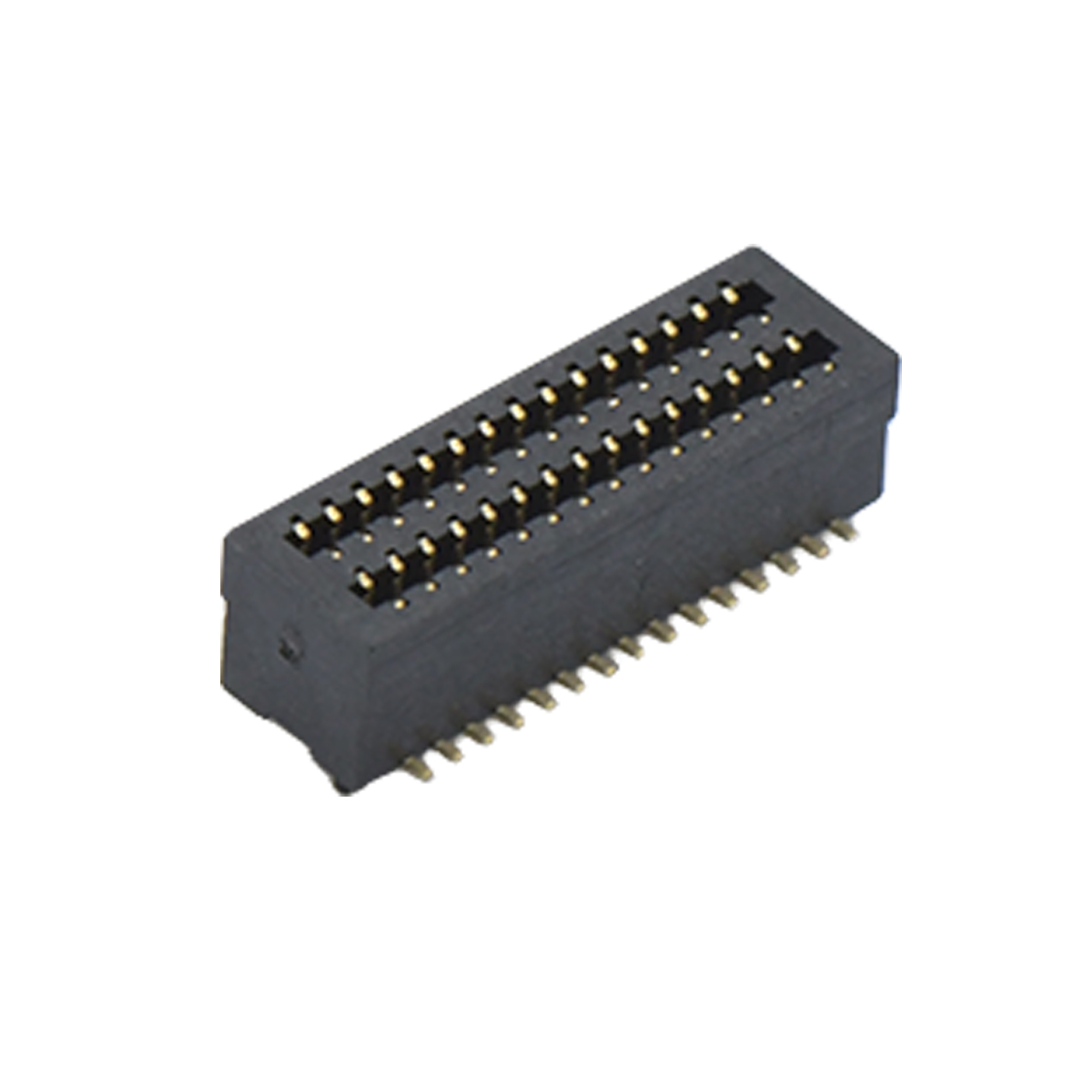 Board to Board Pitch0.8 双槽 H4.0 双排SMT型带柱母座 30Pin 黑色 Gold flash