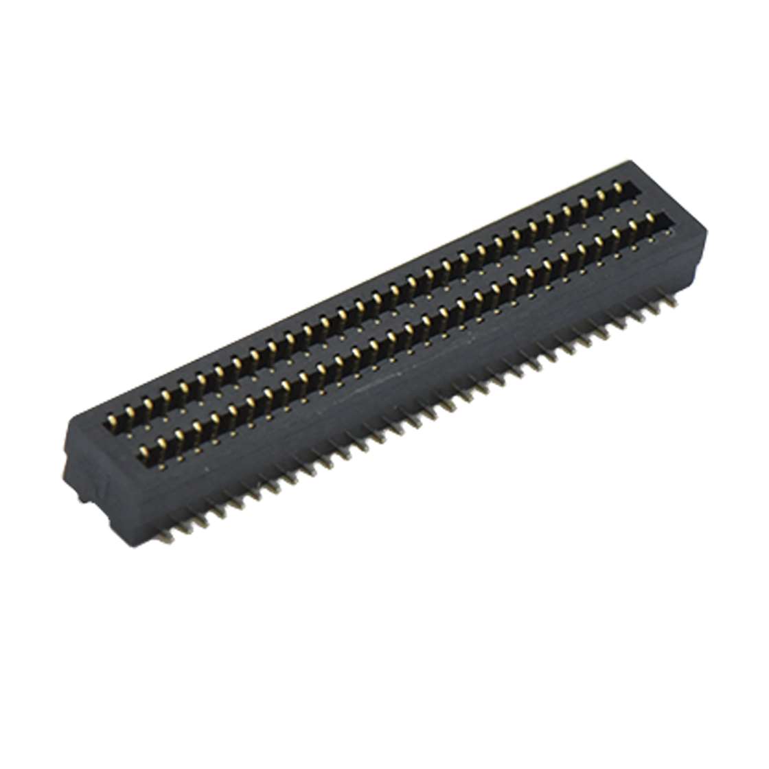 Board to Board Pitch0.8 双槽 H3.0 双排SMT型带柱母座 60Pin 黑色 Gold flash