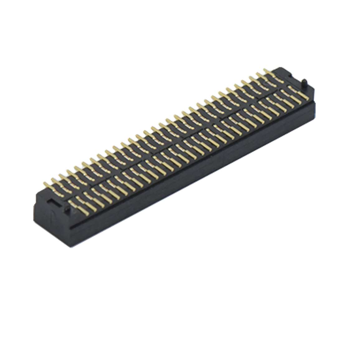 Board to Board Pitch0.8 双槽 H3.0 双排SMT型带柱母座 60Pin 黑色 Gold flash