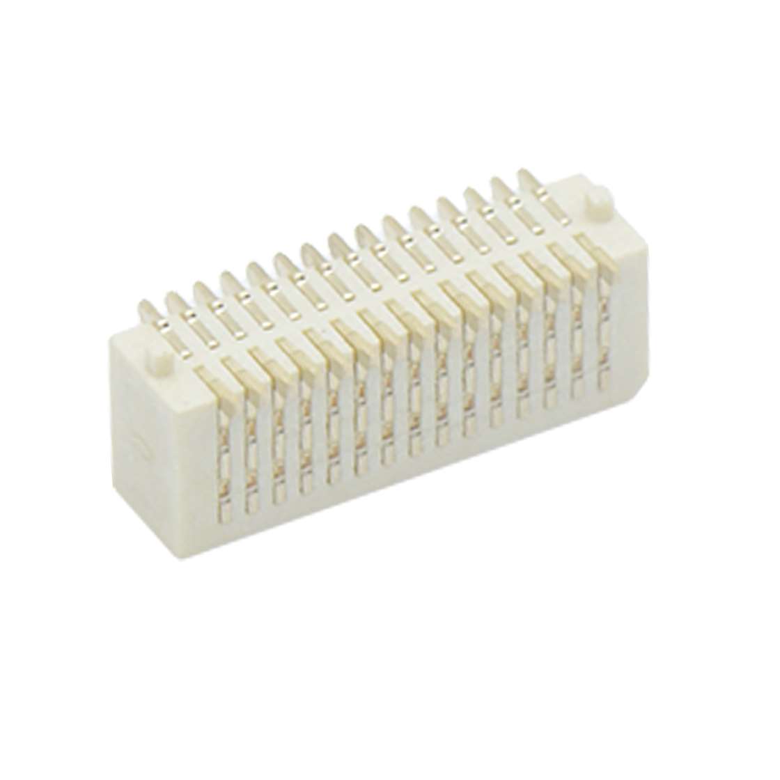 Board to Board 0.80mm H5.1mm单槽双排侧插带柱 SMT型母座 30pin 米黄色 镀全金G/F