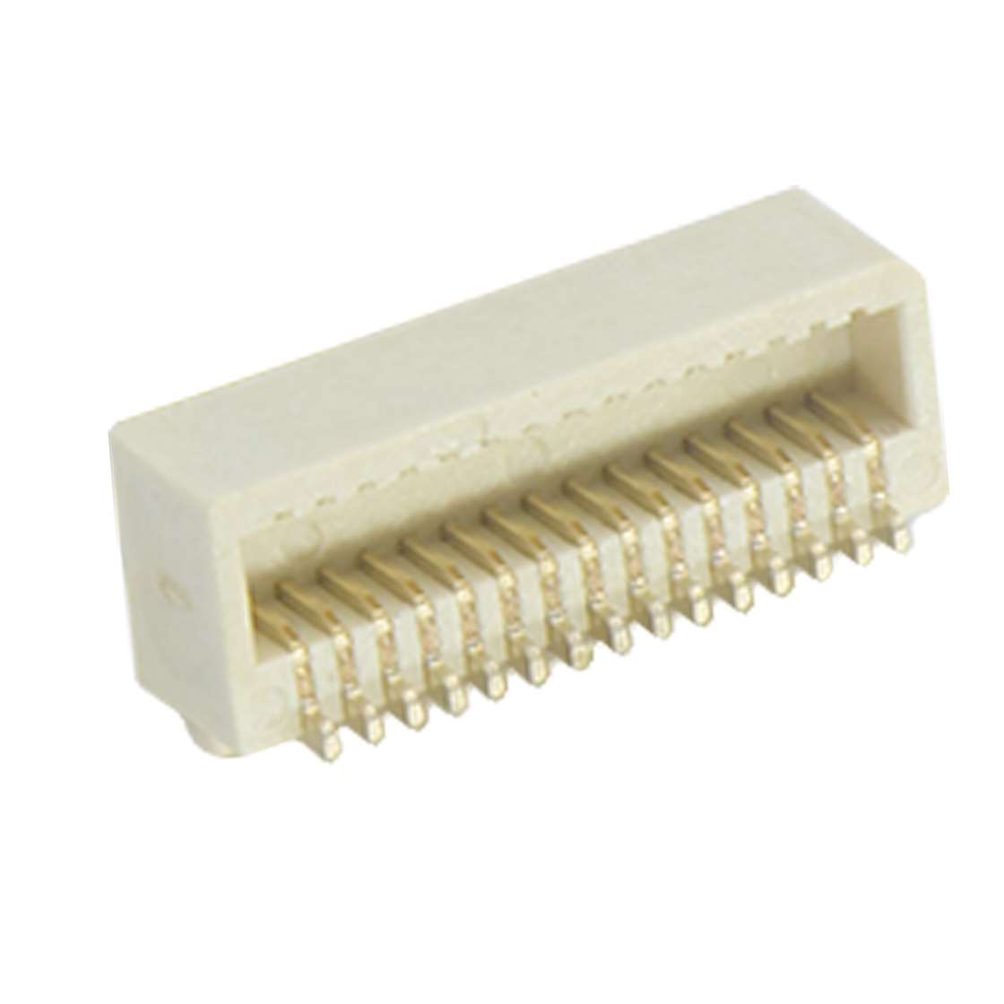 Board to Board 0.80mm H5.1mm单槽双排侧插带柱 SMT型母座 30pin 米黄色 镀全金G/F