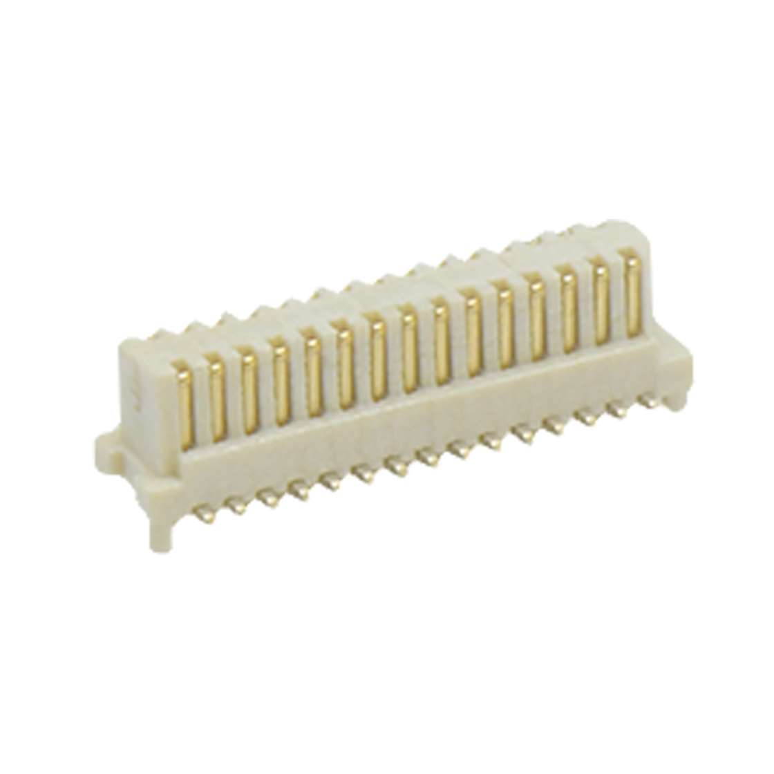 Board to Board 0.80mm 单槽双排侧插带柱 SMT型公座 30pin 米黄色 镀全金G/F