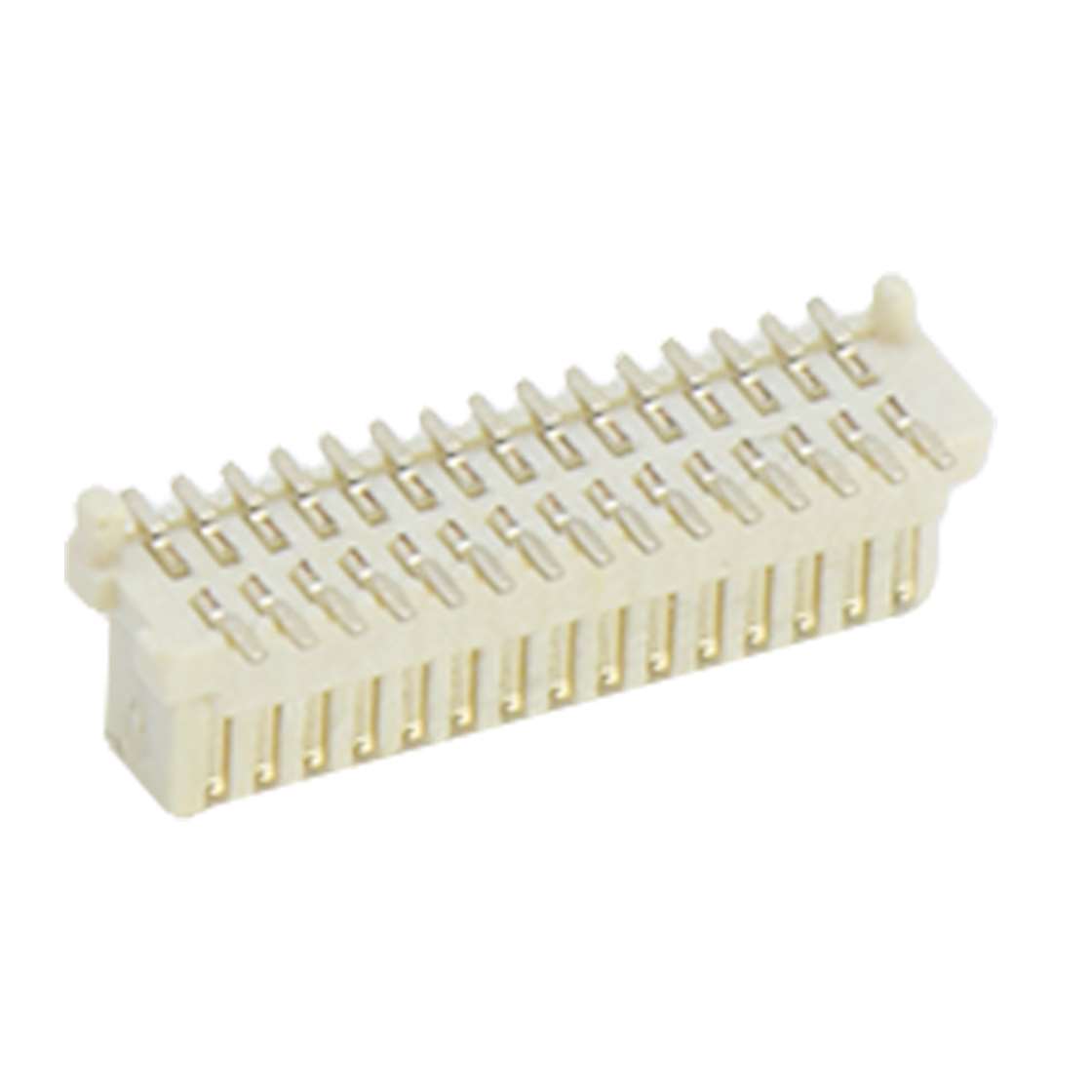 Board to Board 0.80mm 单槽双排侧插带柱 SMT型公座 30pin 米黄色 镀全金G/F